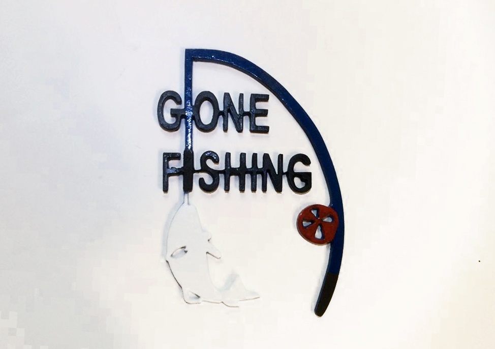 Sc Metal Art Gone Fishing Street Sign Home Decor Garden Sign
